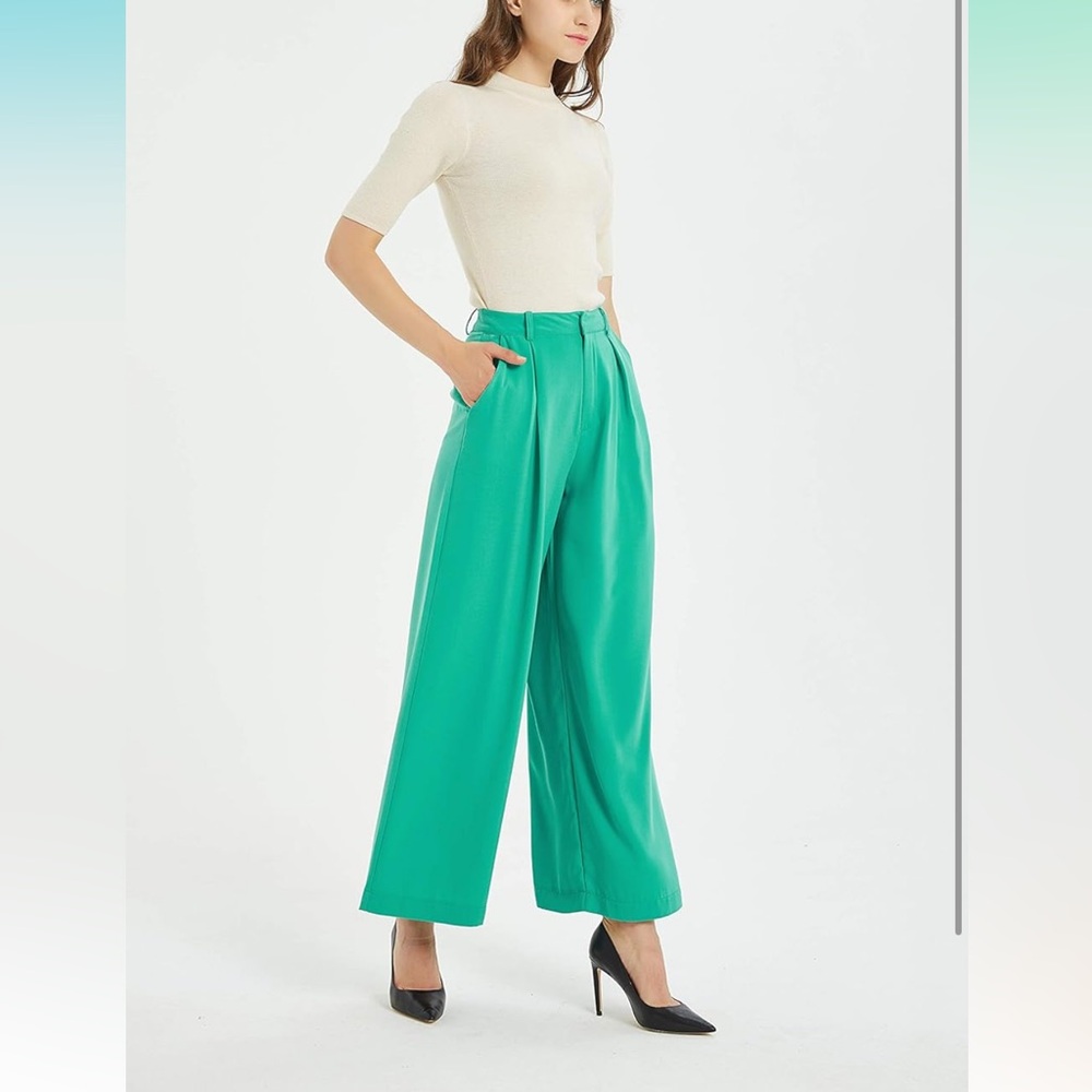 High Waist Casual Wide Leg Long Palazzo Pants Trousers